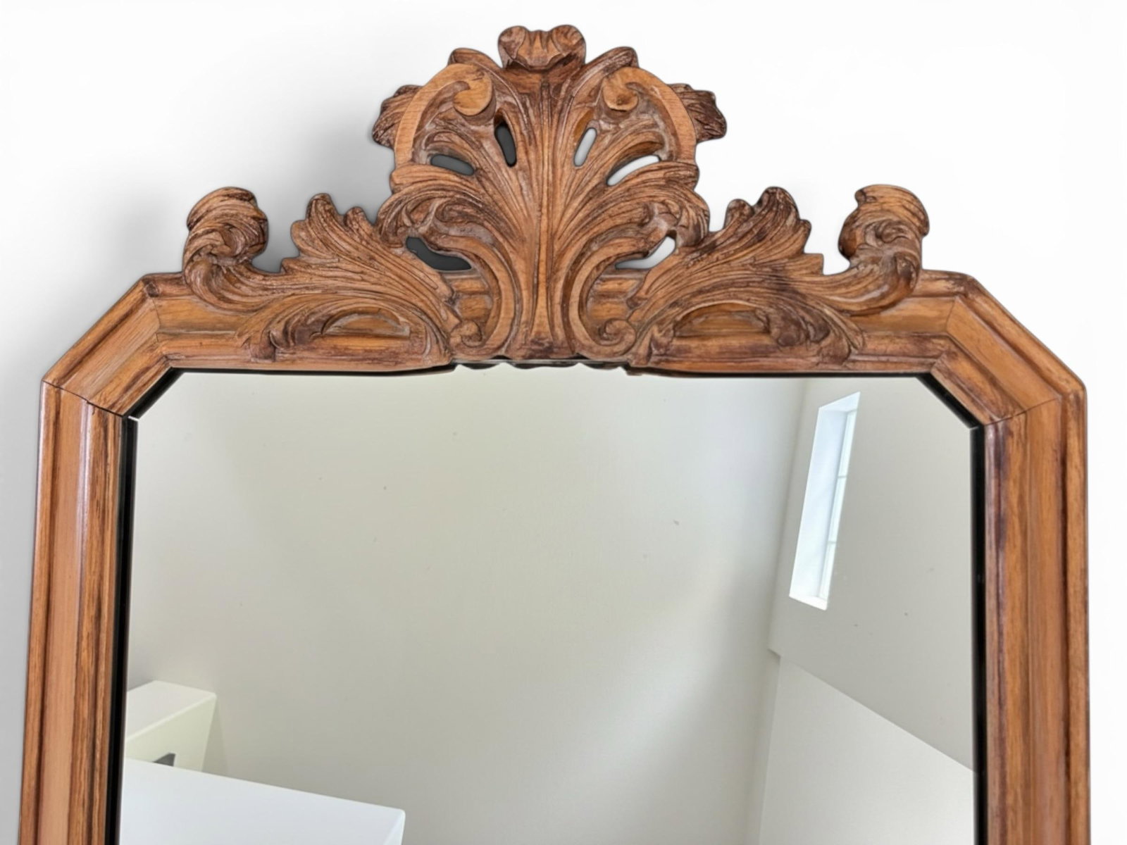 Antique Italian Hand-Carved Rococo Baroque Wall Mirror | Ornate Wood Louis XV Style - 4