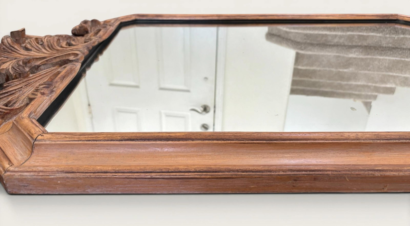 Antique Italian Hand-Carved Rococo Baroque Wall Mirror | Ornate Wood Louis XV Style - 7