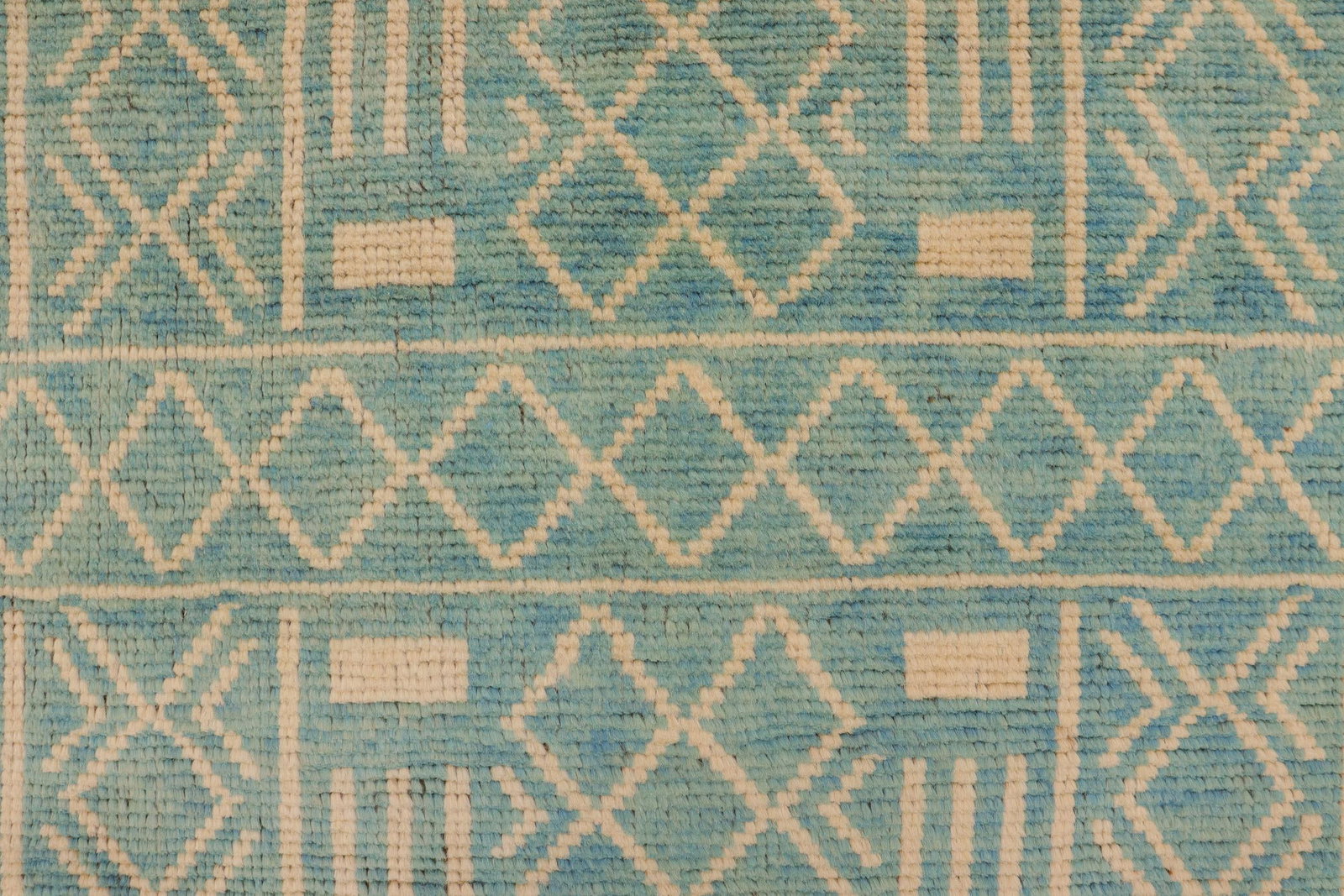 Shabby Chic Balochi Blue/Beige Wool Rug - 3'2''x5'1'' - 6