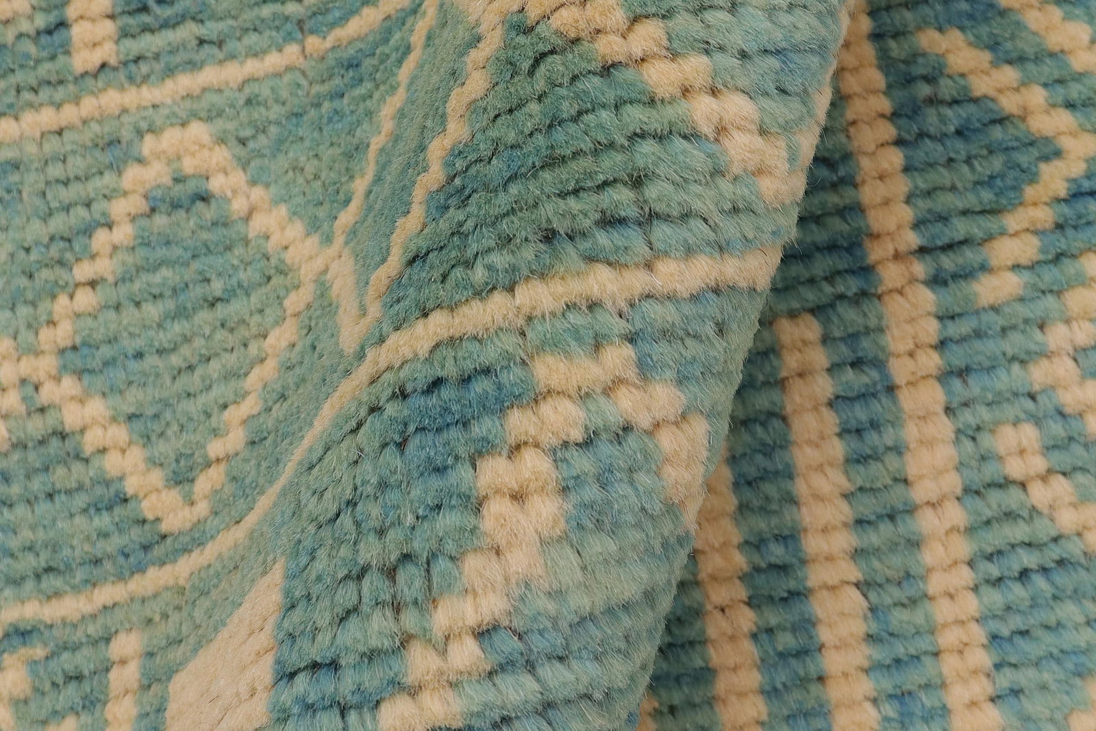 Shabby Chic Balochi Blue/Beige Wool Rug - 3'2''x5'1'' - 8