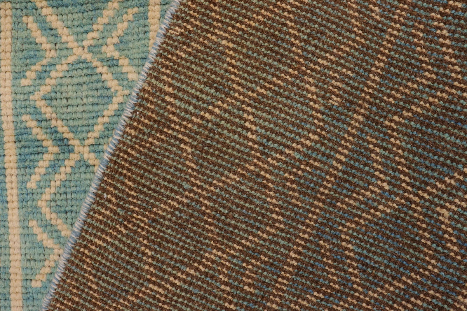 Shabby Chic Balochi Blue/Beige Wool Rug - 3'2''x5'1'' - 9