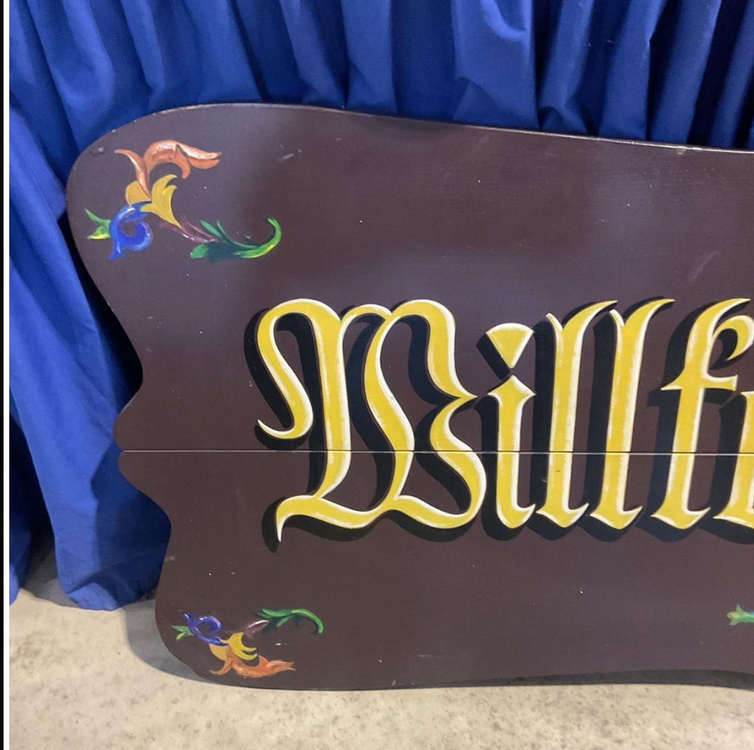 Vintage Statement German Willkommenhaus Hand Painted Wooden Folk Art Sign - 4
