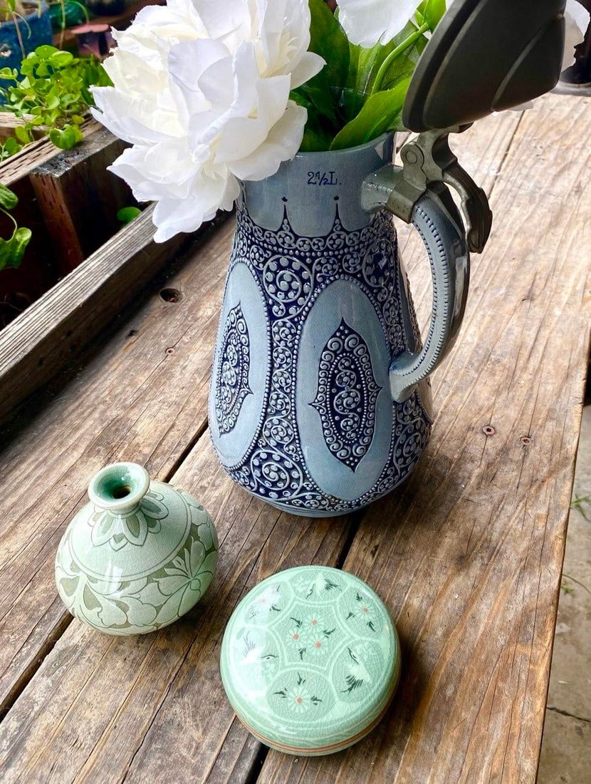 Wick-Werke German Jugendstil Salt-Glazed Stoneware 21/2-Liter Lidded Pitcher, C. 1920s - 17