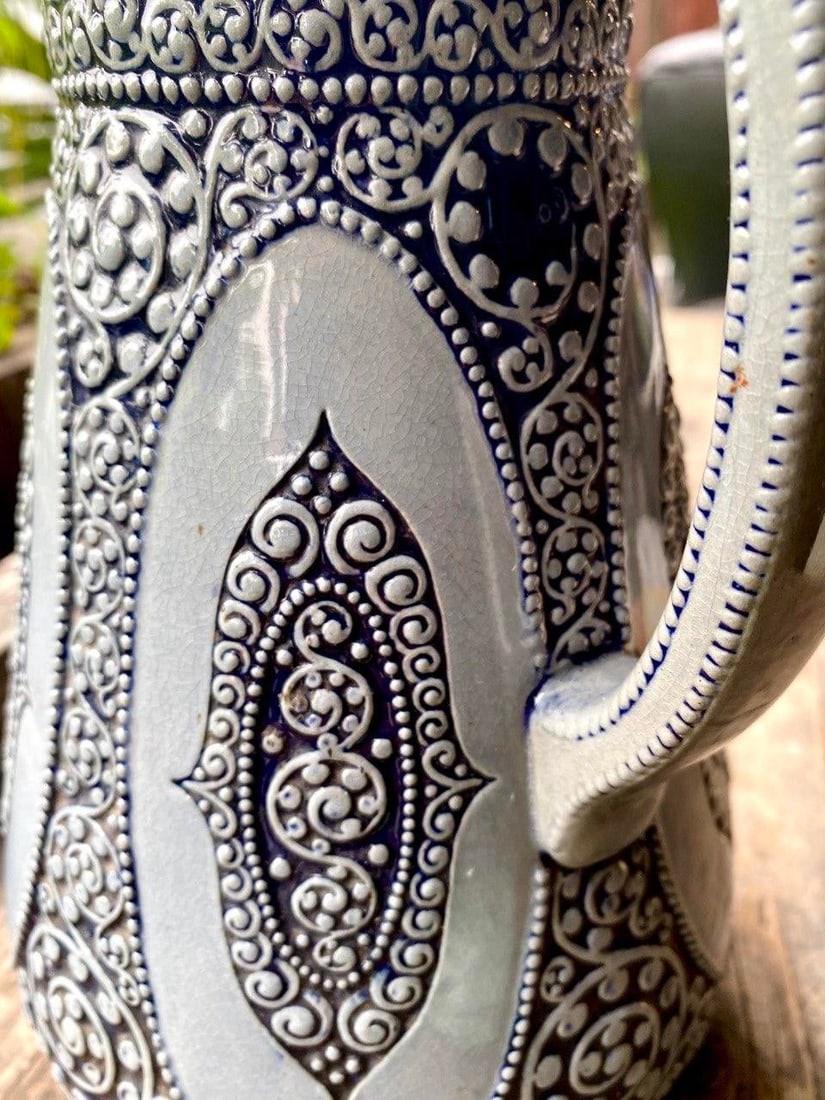 Wick-Werke German Jugendstil Salt-Glazed Stoneware 21/2-Liter Lidded Pitcher, C. 1920s - 8