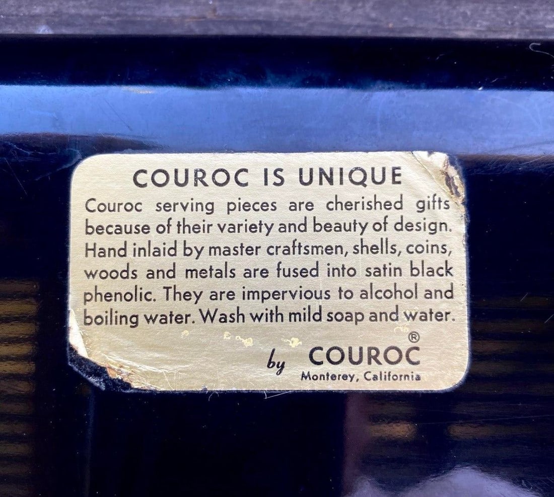Rare Vintage Couroc of Monterey "Blueprints Under Sail Ii" Mid-Century Modern Nautical Cocktail Tray - 8