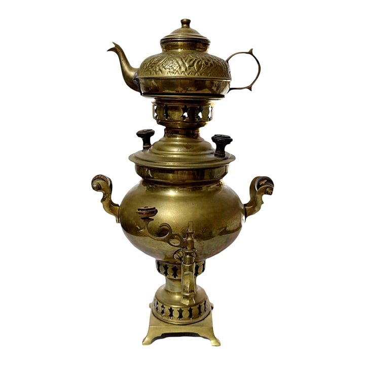 Late 19th Century Brass Samovar Set W/Teapot (1 of 9)