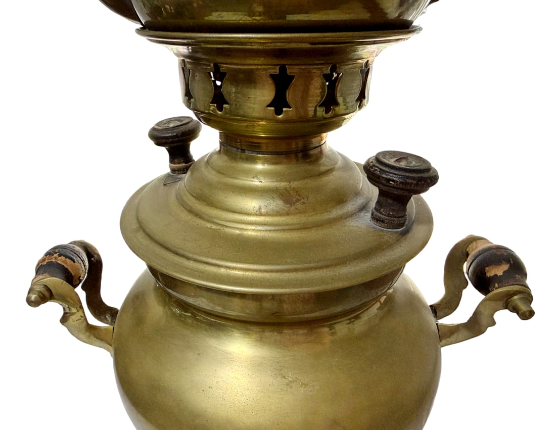 Late 19th Century Brass Samovar Set W/Teapot - 7