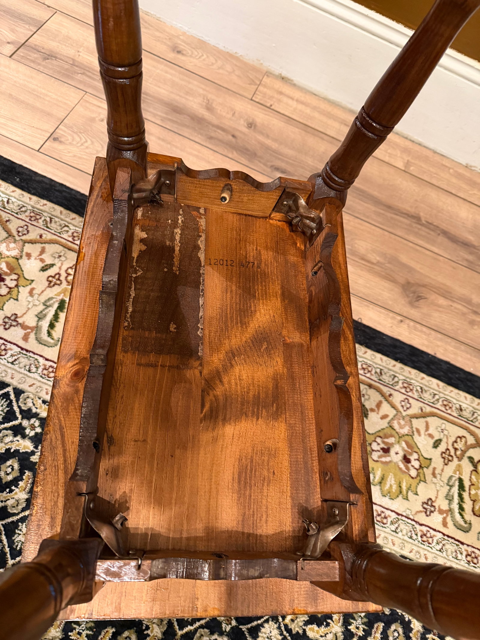 1977 Ethan Allen "Old Tavern" Solid Pine Dough Box End Table With Storage - 12