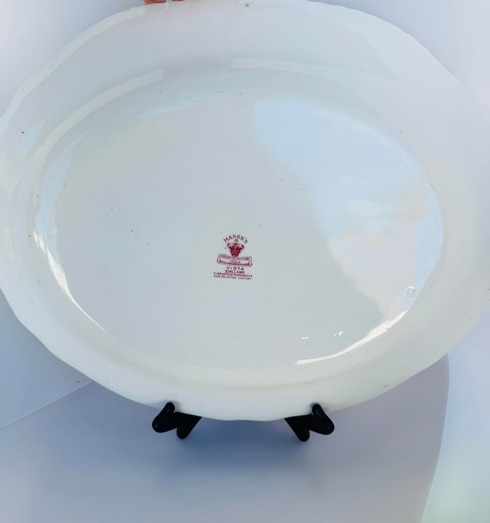 Vintage Mason's Ironstone Vista Pink Toile Platter - 5