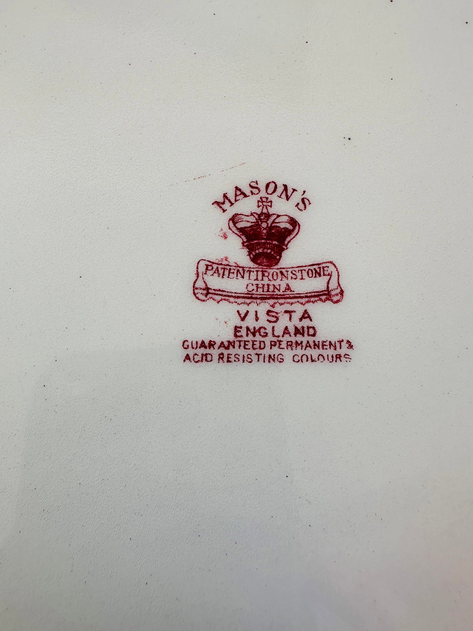 Vintage Mason's Ironstone Vista Pink Toile Platter - 6