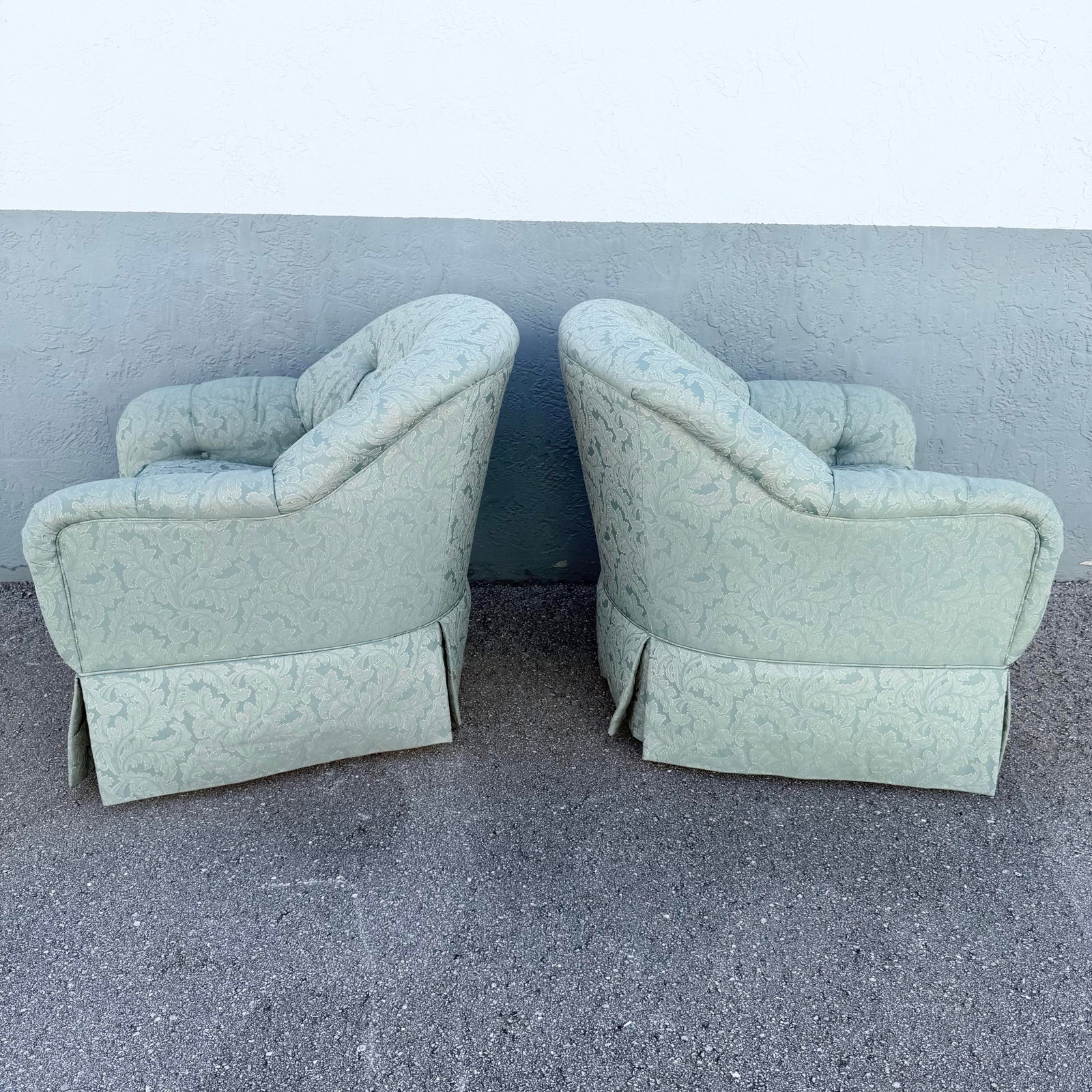 Vintage Mid Century Tufted Button Club Chairs by Ethan Allen - A Pair - 3