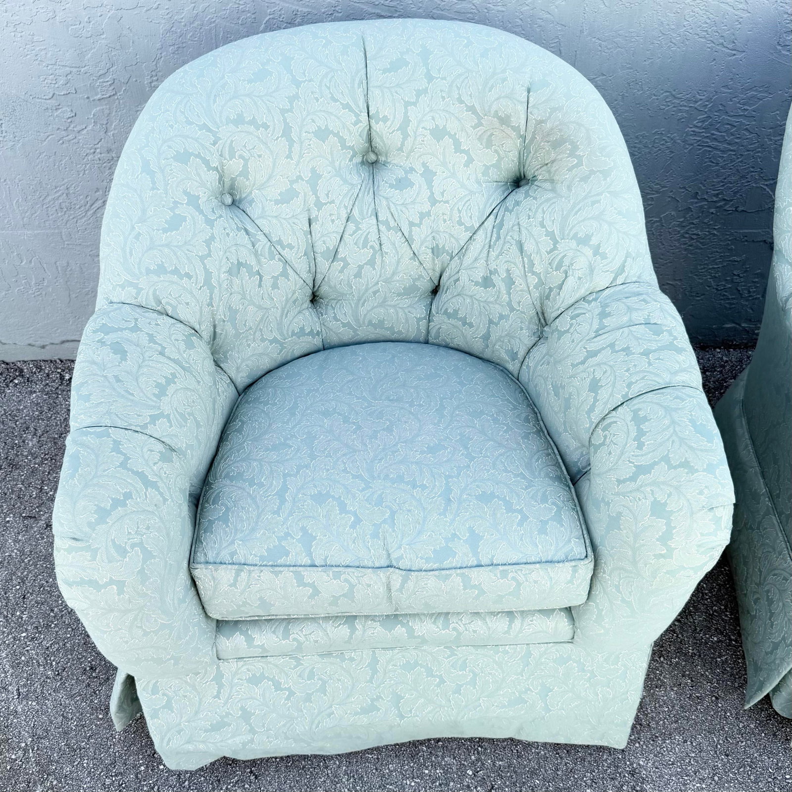 Vintage Mid Century Tufted Button Club Chairs by Ethan Allen - A Pair - 6