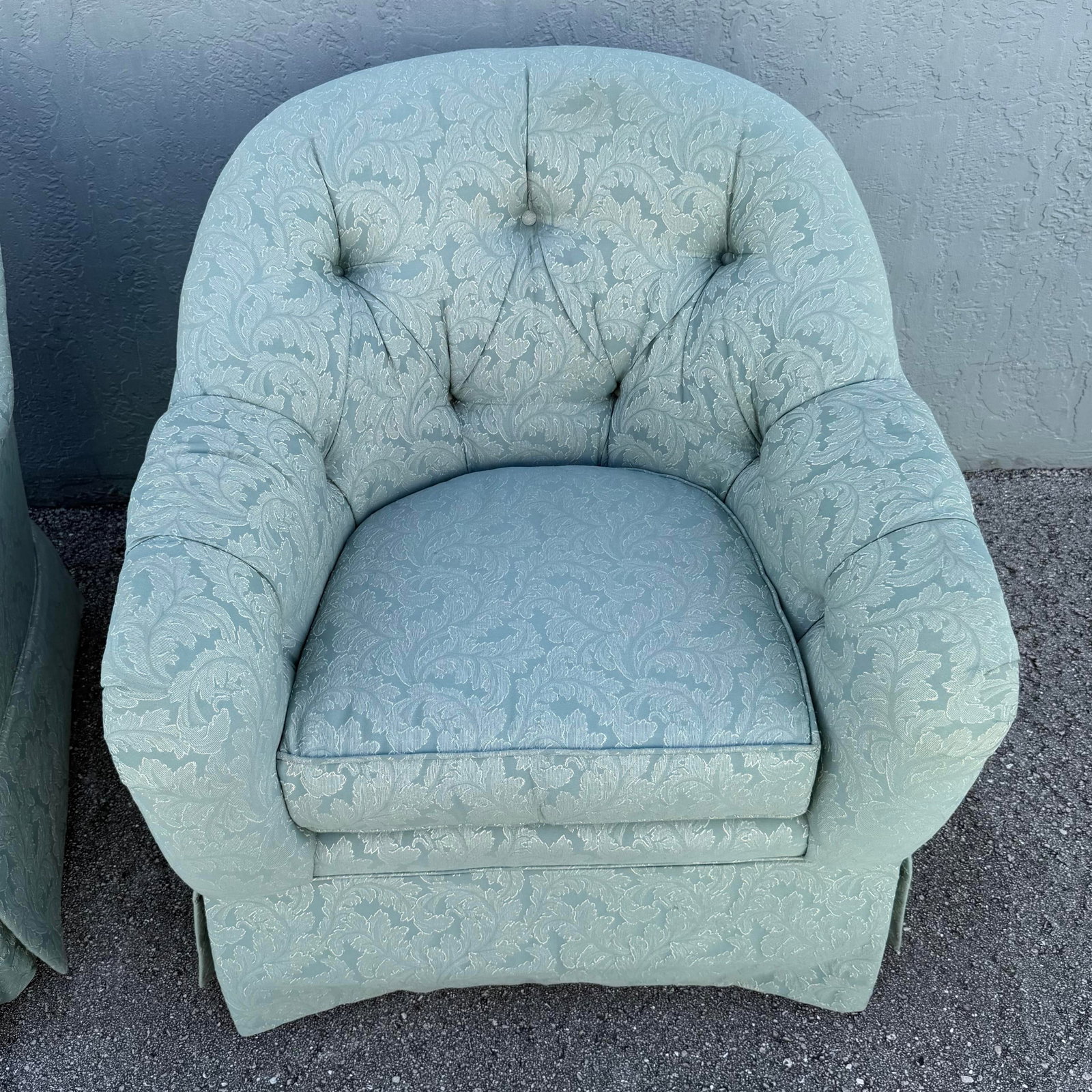 Vintage Mid Century Tufted Button Club Chairs by Ethan Allen - A Pair - 7