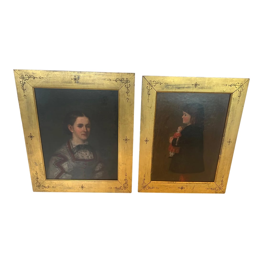 19th Century Portraits in Giltwood Frames -A Pair (1 of 13)