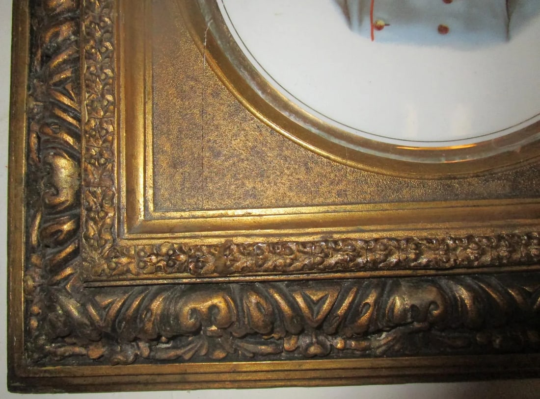 K P M Porcelain Painting of Franz Josef of Austria in Ornate Giltwood Frame - 10