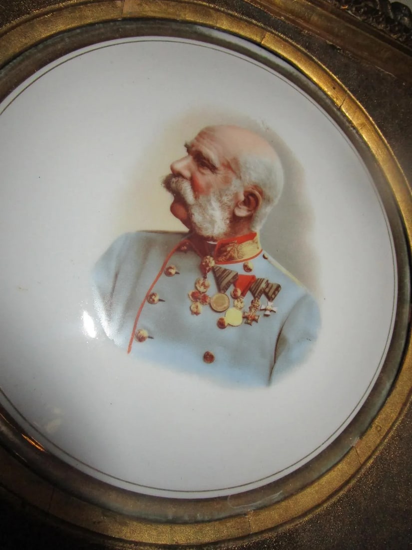 K P M Porcelain Painting of Franz Josef of Austria in Ornate Giltwood Frame - 2