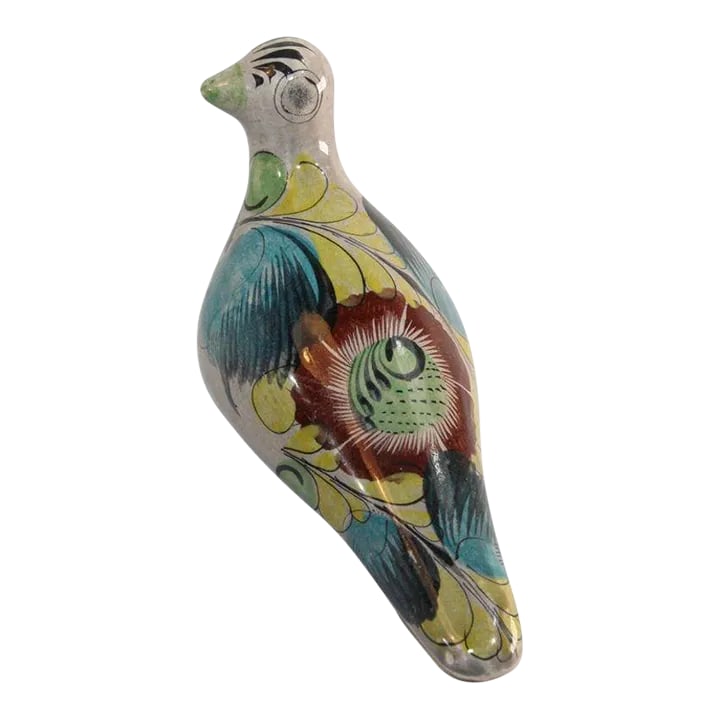 1950s Vintage Mexican Tonala Pottery Hand Painted Bird (1 of 12)