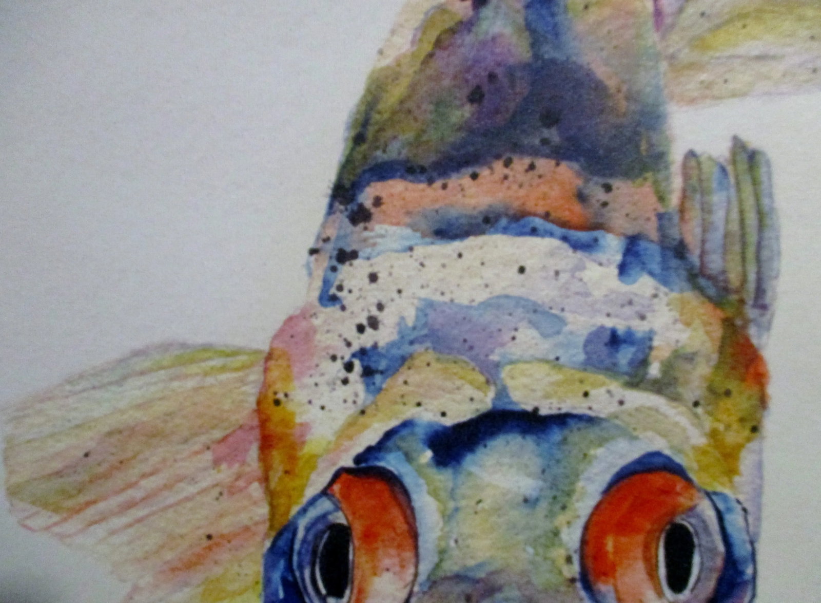 1990s Asian Inspired Artist Signed Acrylic Painting of a Multi-Color Fish Koi - 3