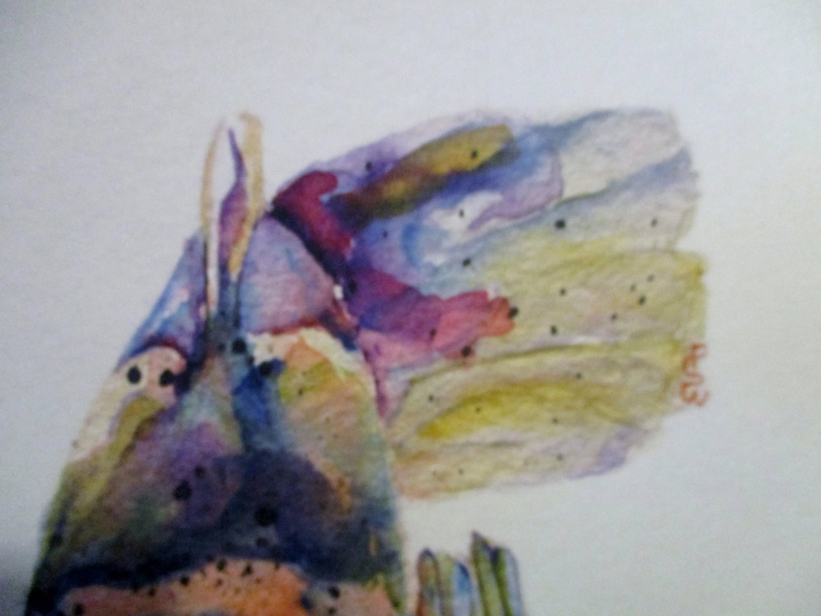 1990s Asian Inspired Artist Signed Acrylic Painting of a Multi-Color Fish Koi - 6