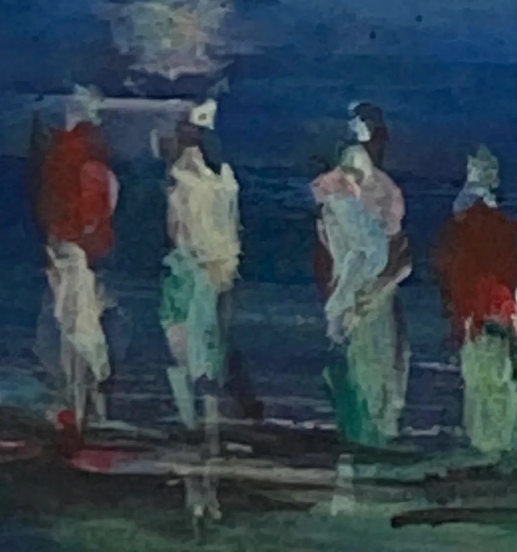 Early 21st Century Argentine Small Oil on Board "Boats on the Lake" Artist Signed - 7