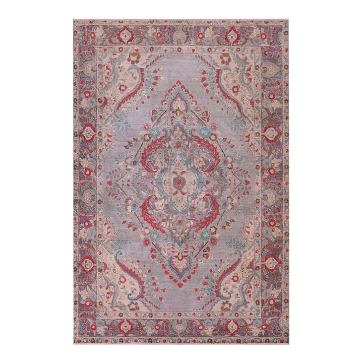 Boho Chic Vintage Blue/Purple Wool Rug - 6'5'' X 9'4'': Enhance your living space with this stunning vintage Persian hand-knotted wool rug, a true showstopper that effortlessly elevates any decor. Rich in vibrant colors and adorned with traditional