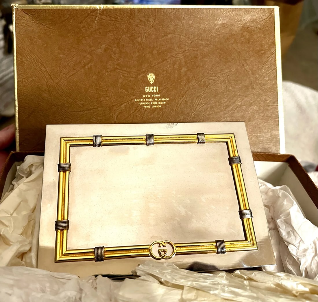 Vintage 1960's Gucci Silver/Gold Plate Trinket Box - 2