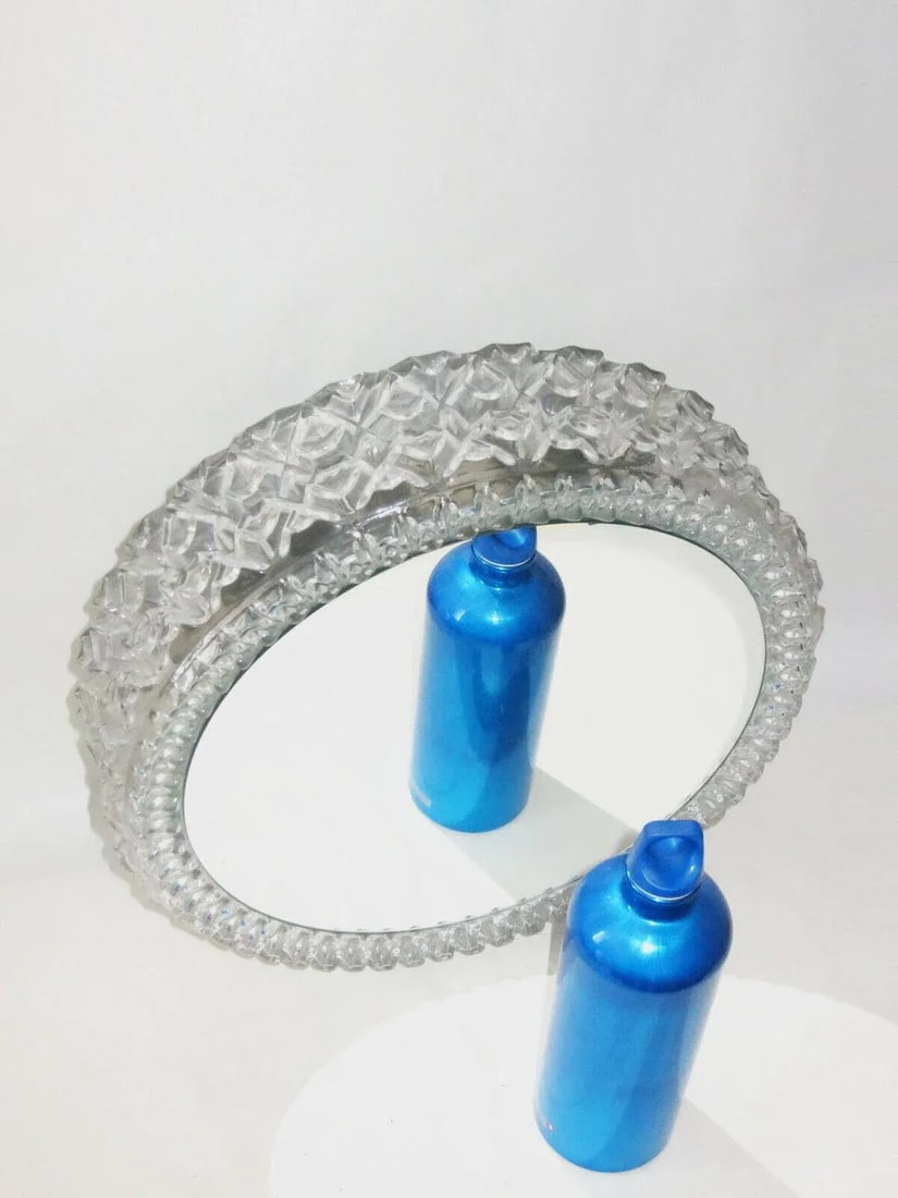 1960s Sculptural Glass and Mirrored Wall or Ceiling Lamp for Limberg - 4