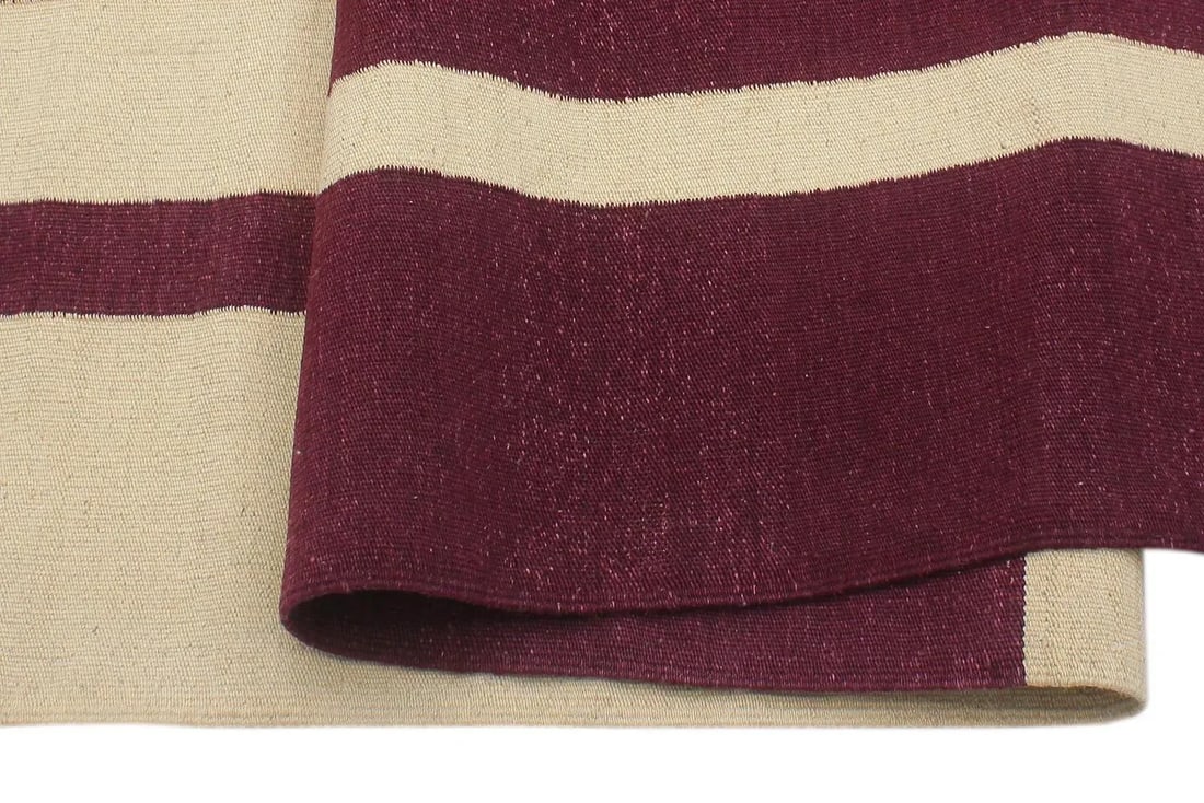 Early 21st Century Southwestern Kilim Beige Purple Wool Rug - 7