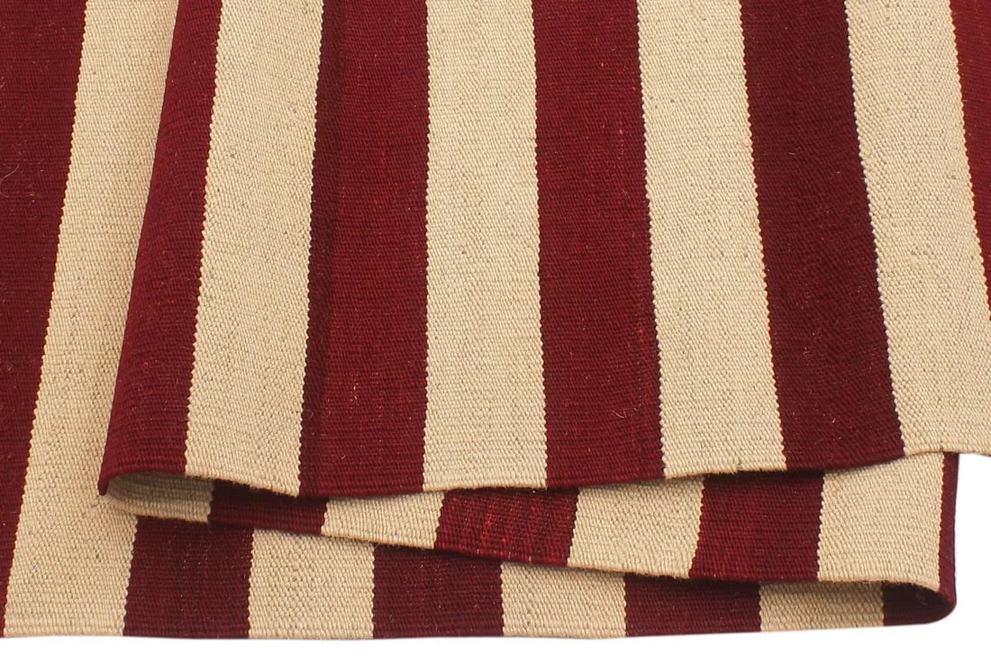 Early 21st Century Bohemian Kilim Beige Red Wool Rug - 6