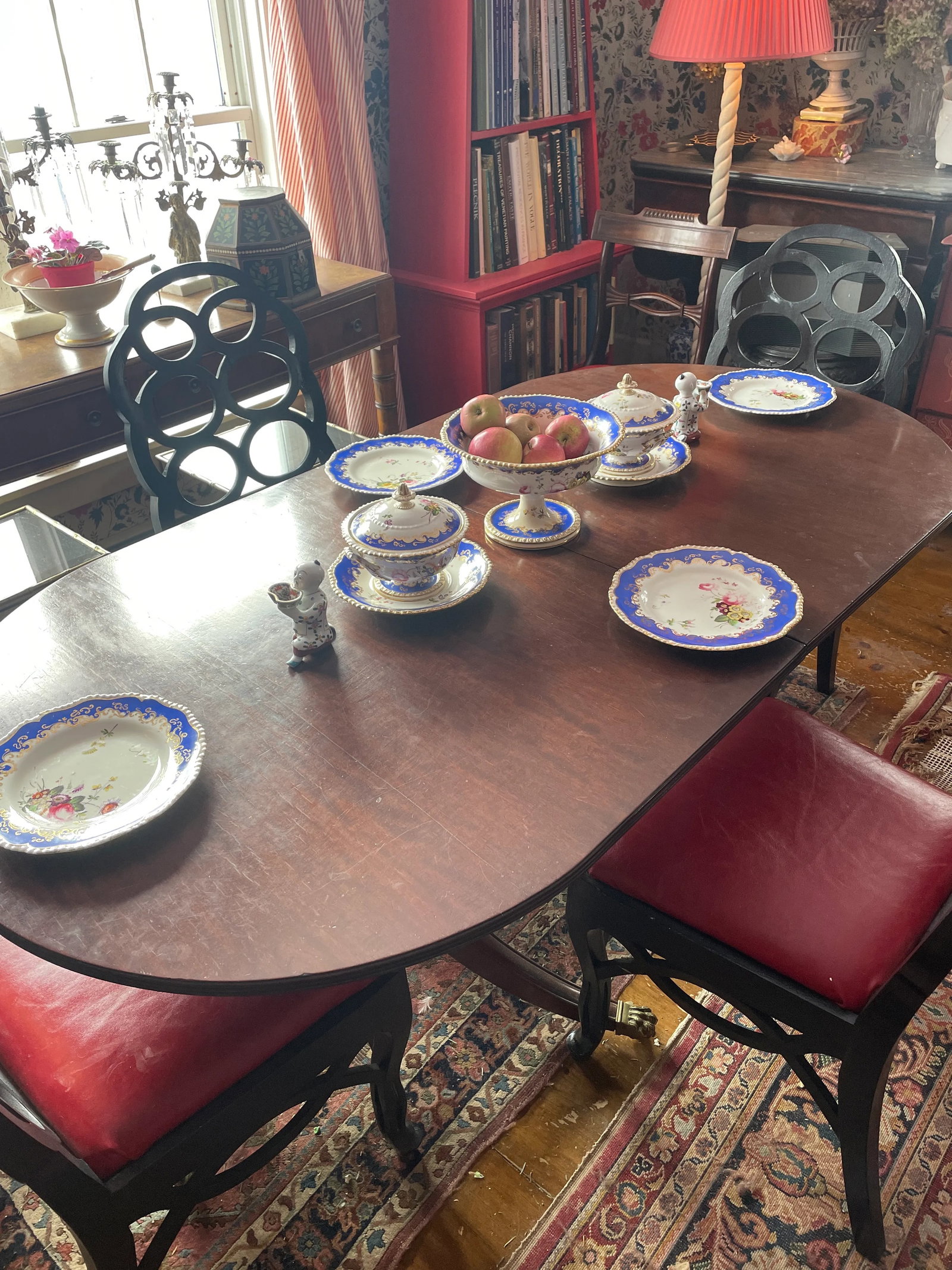 19th Century English Blue Border Porcelain Dessert Service- 16 Pieces - 12