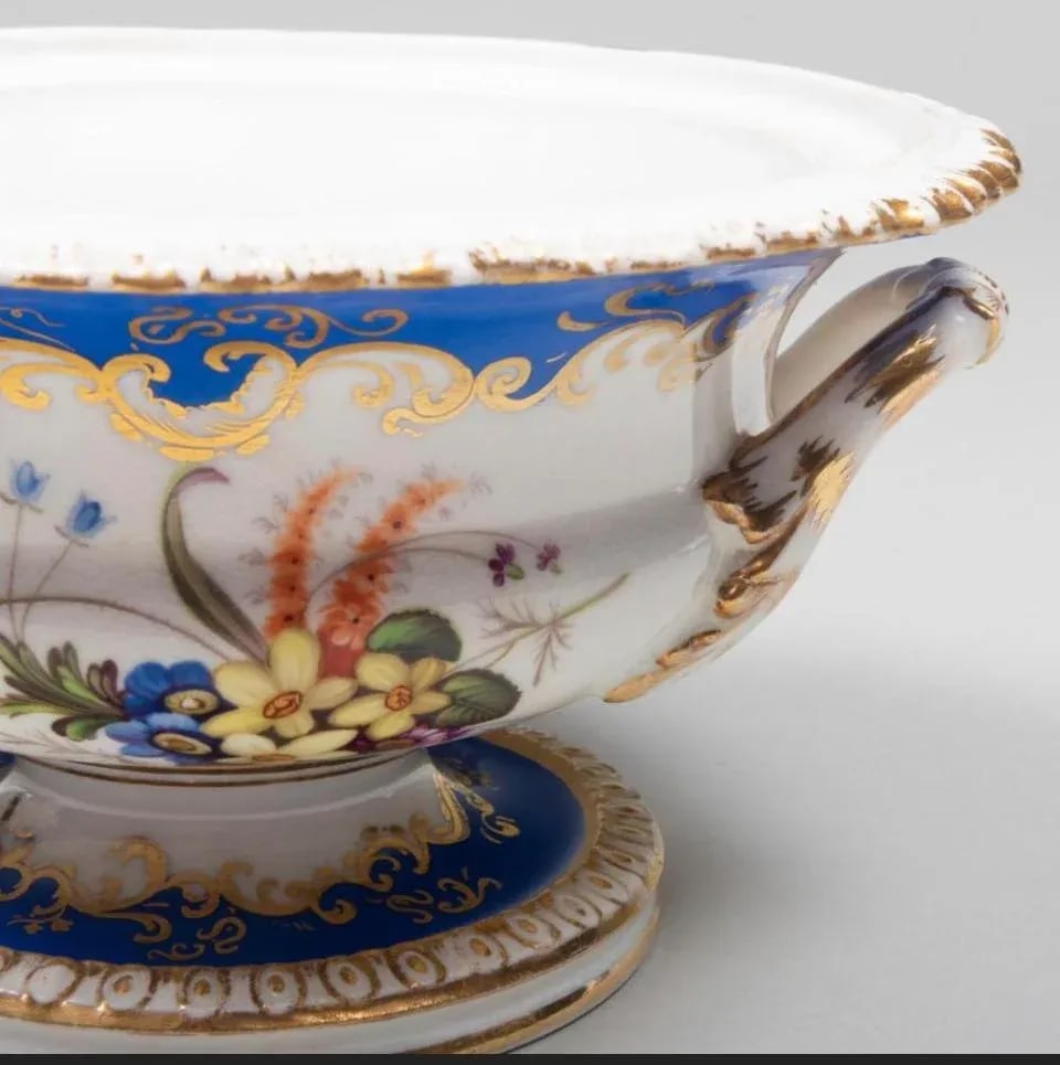 19th Century English Blue Border Porcelain Dessert Service- 16 Pieces - 4