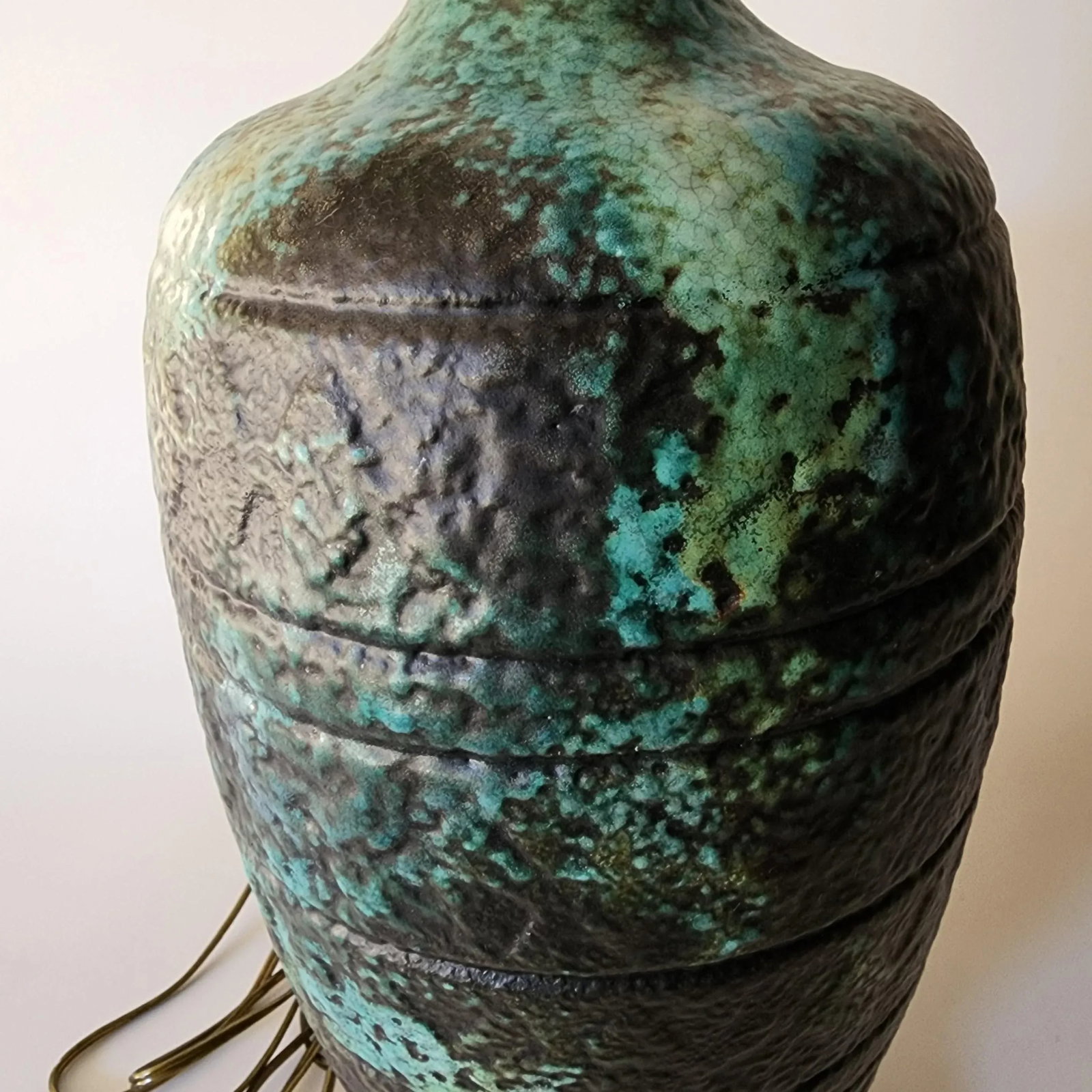 Mid Century Lava Glazed Lamp - 5