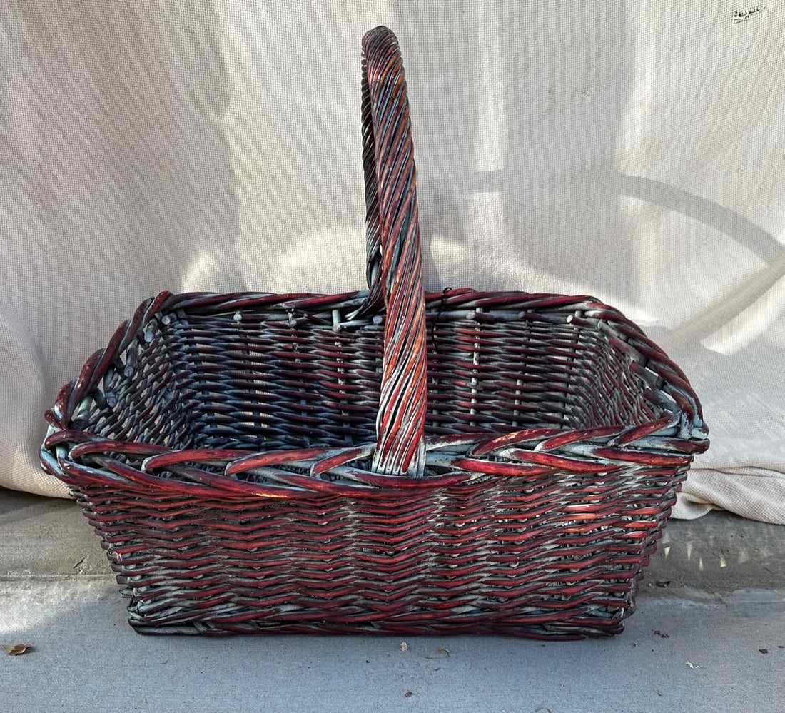 Rustic European Woven Wicker Gathering Basket - 2