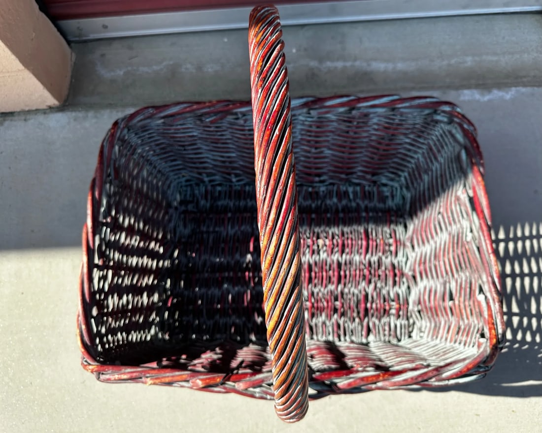 Rustic European Woven Wicker Gathering Basket - 4