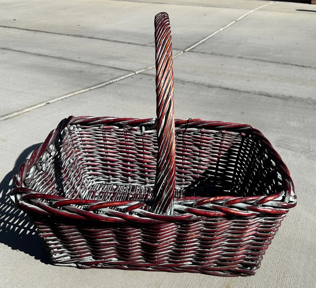 Rustic European Woven Wicker Gathering Basket - 5