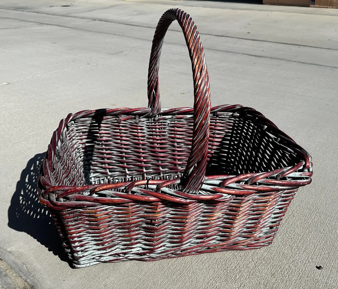 Rustic European Woven Wicker Gathering Basket - 8