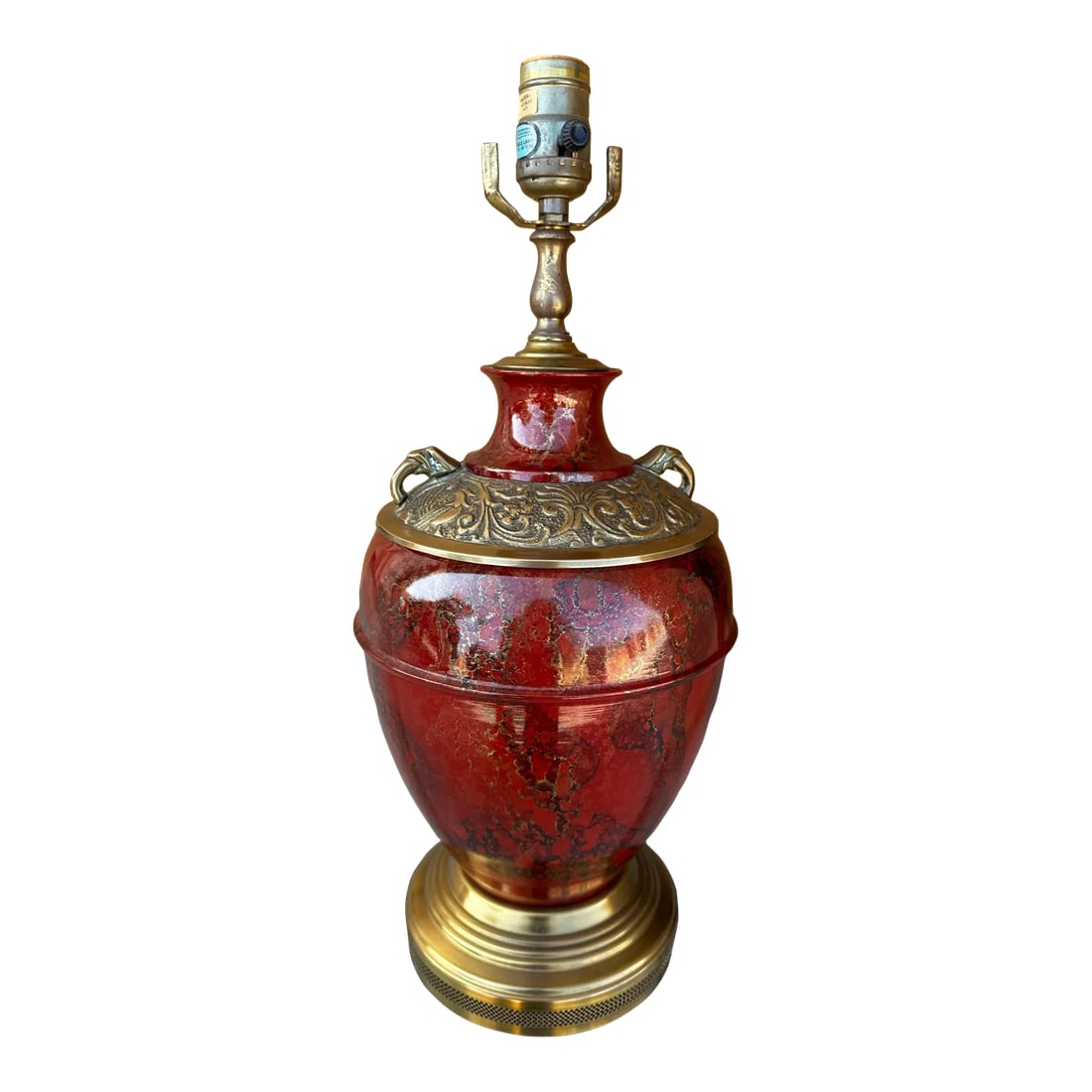 Vintage Mark Thomas Brass Urn Table Lamp (1 of 9)