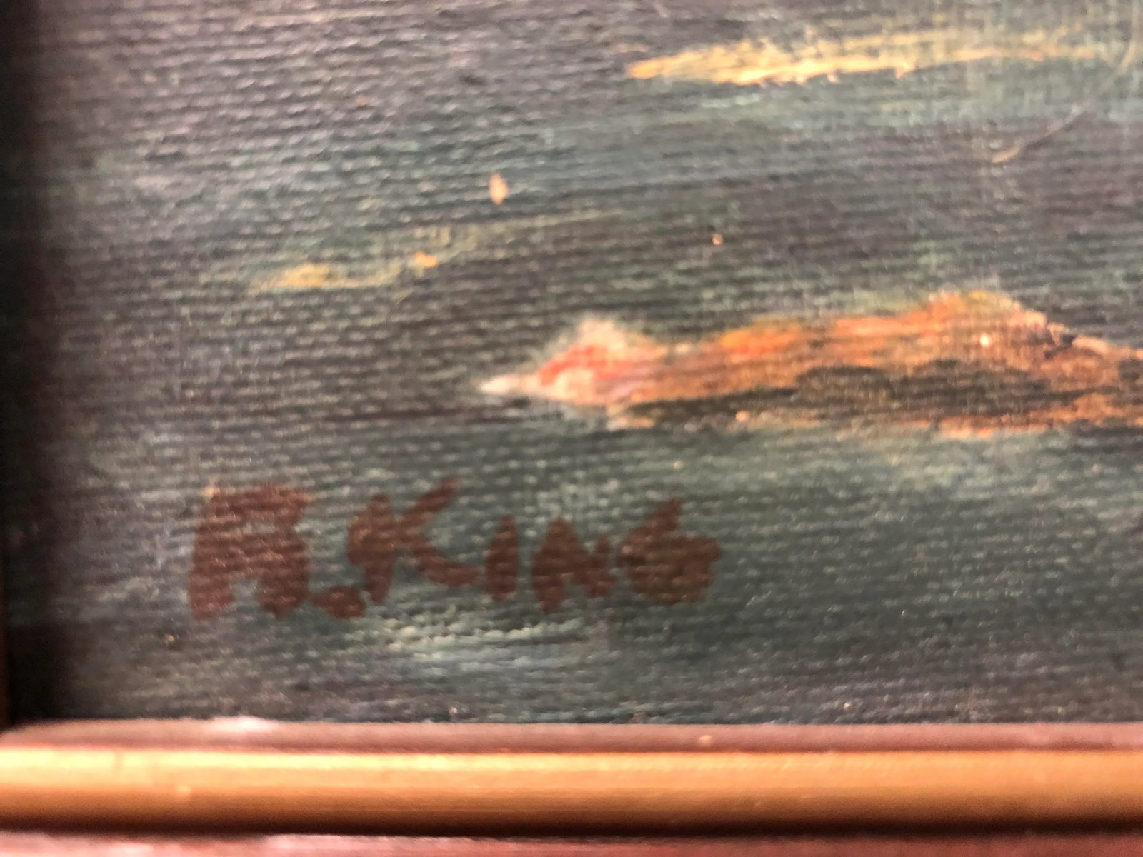 Early 20th Century Rocks & River - Oil on Canvas Signed by Altha King, Framed - 3