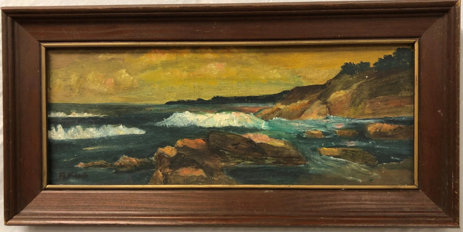 Early 20th Century Rocks & River - Oil on Canvas Signed by Altha King, Framed - 5