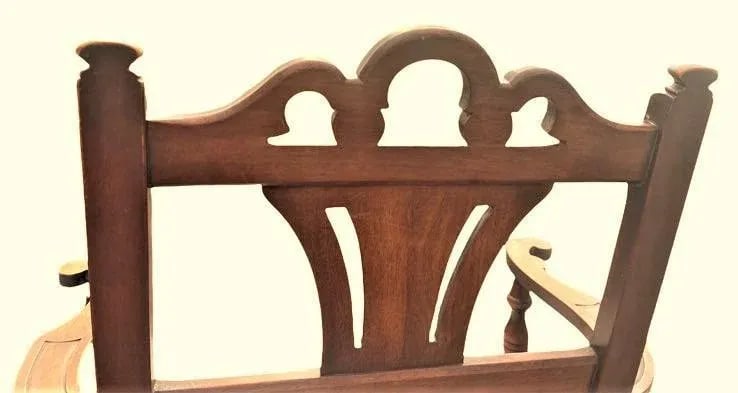 Antique Spanish Revival Solid Walnut Dining Chairs With New Kravet Upholstery - Set of 4 - Early 20t - 7
