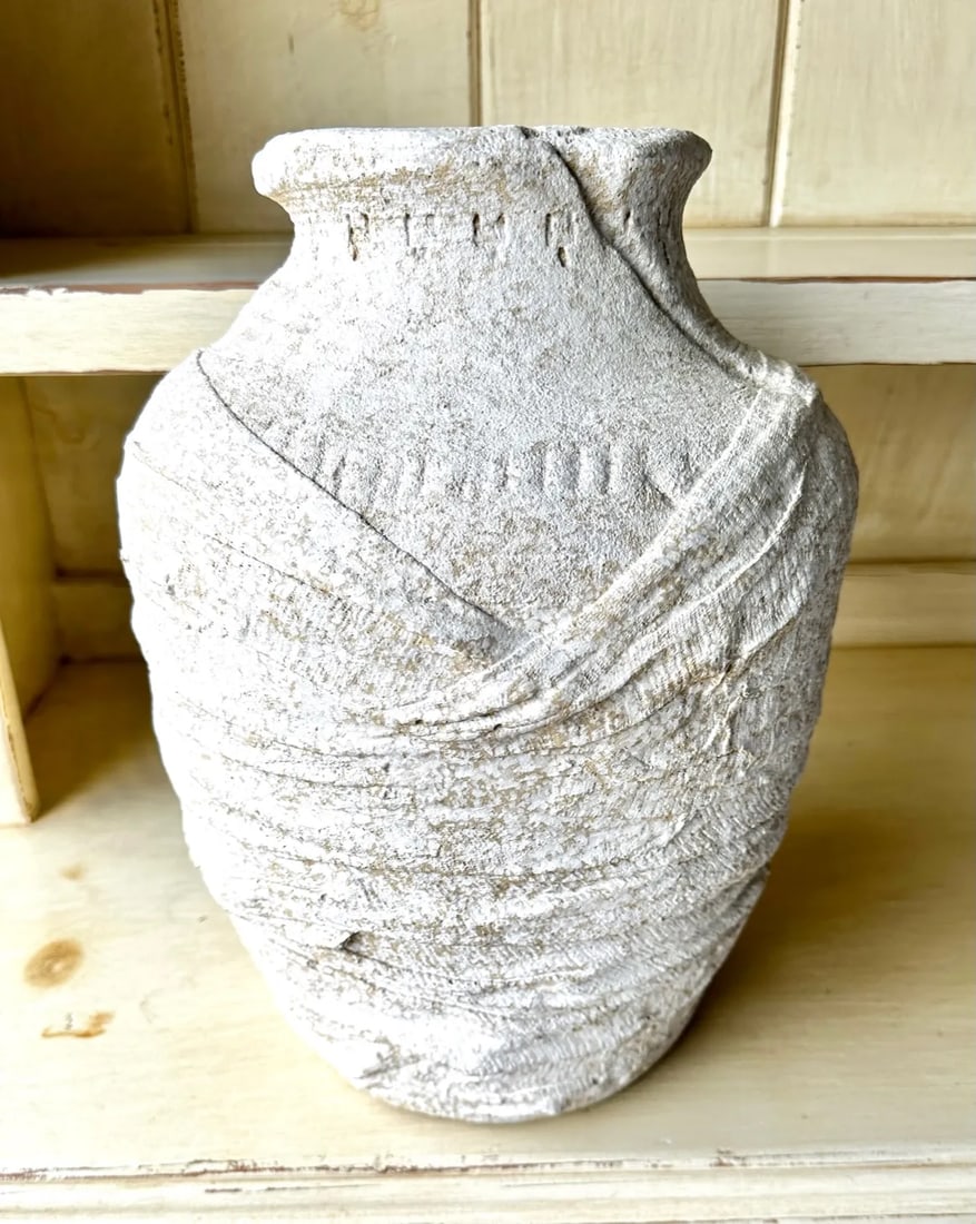 Vintage Plaster/Gauze Wrapped Textured Vase - 3