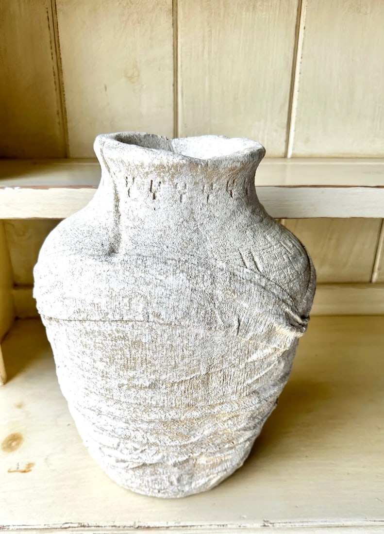 Vintage Plaster/Gauze Wrapped Textured Vase - 5