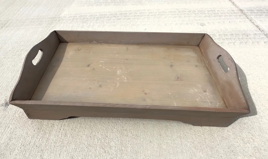 Farmhouse Chic Gray Wood Serving Tray - 6