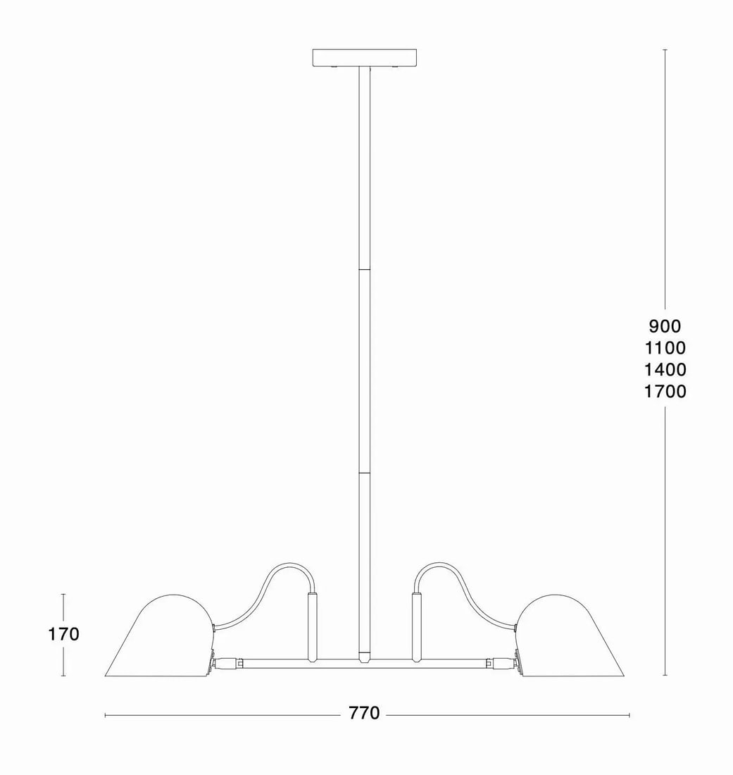 Streck' 2-Armed Ceiling Light by Joel Karlsson for Orsjo in Black - 9