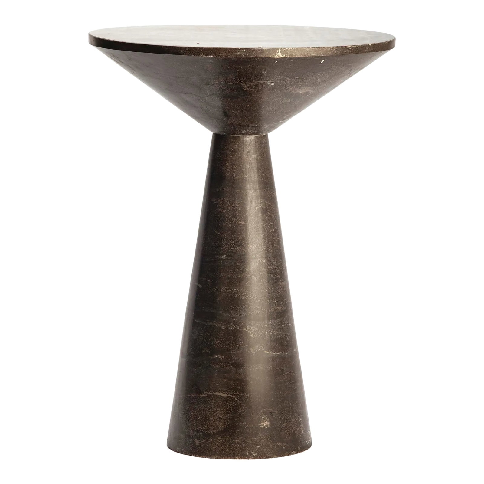 1990s PostModern Marble Pedestal Side Table: A Beautiful PostModern Marble Pedestal Side Table. Heavy, Solid and Stylish. One of my favorite side tables I have come across. A welcome Design addition to any setting. Condition: Alterations: Origin