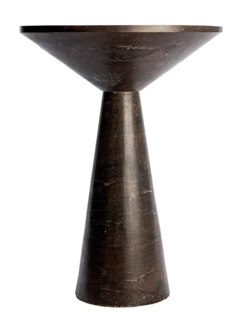 1990s PostModern Marble Pedestal Side Table - 3