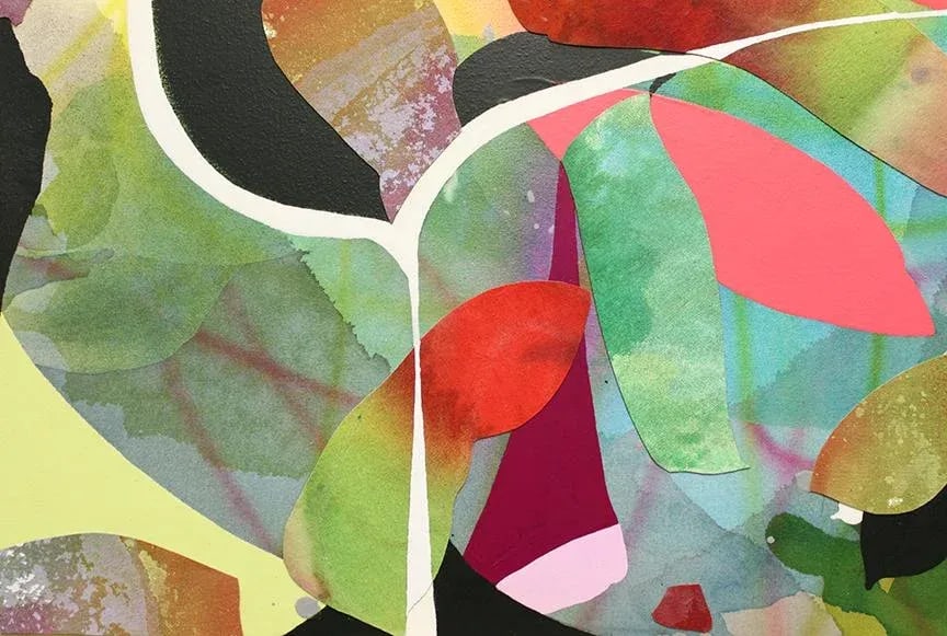 "We Rarely Knew Just What She Would Say Next" Original Abstract Mixed-Media Collage Painting by Mel - 5