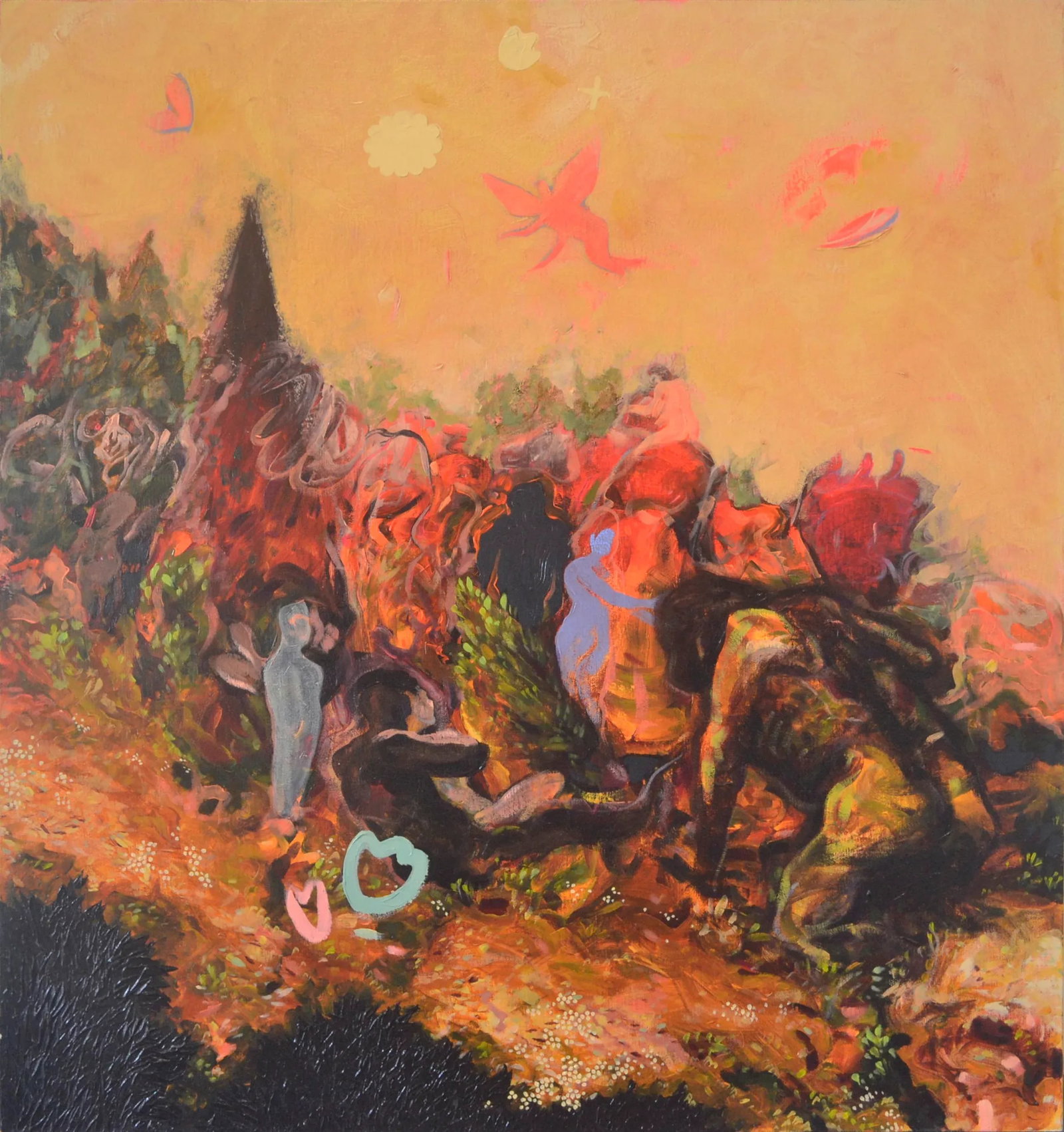 "The Garden" by Jeffrey Vincent, Contemporary Acrylic on Canvas - 2