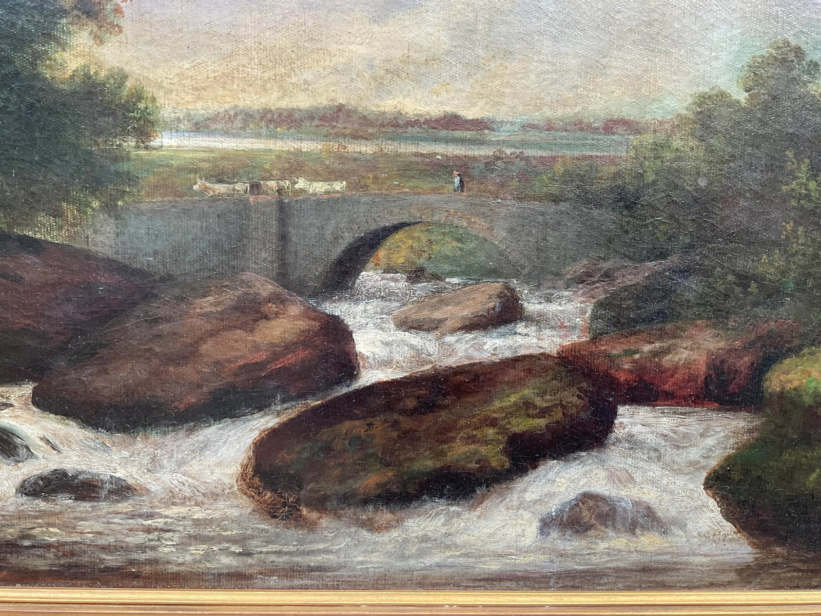 19 Century Scottish or English River Landscape Oil Painting - 7
