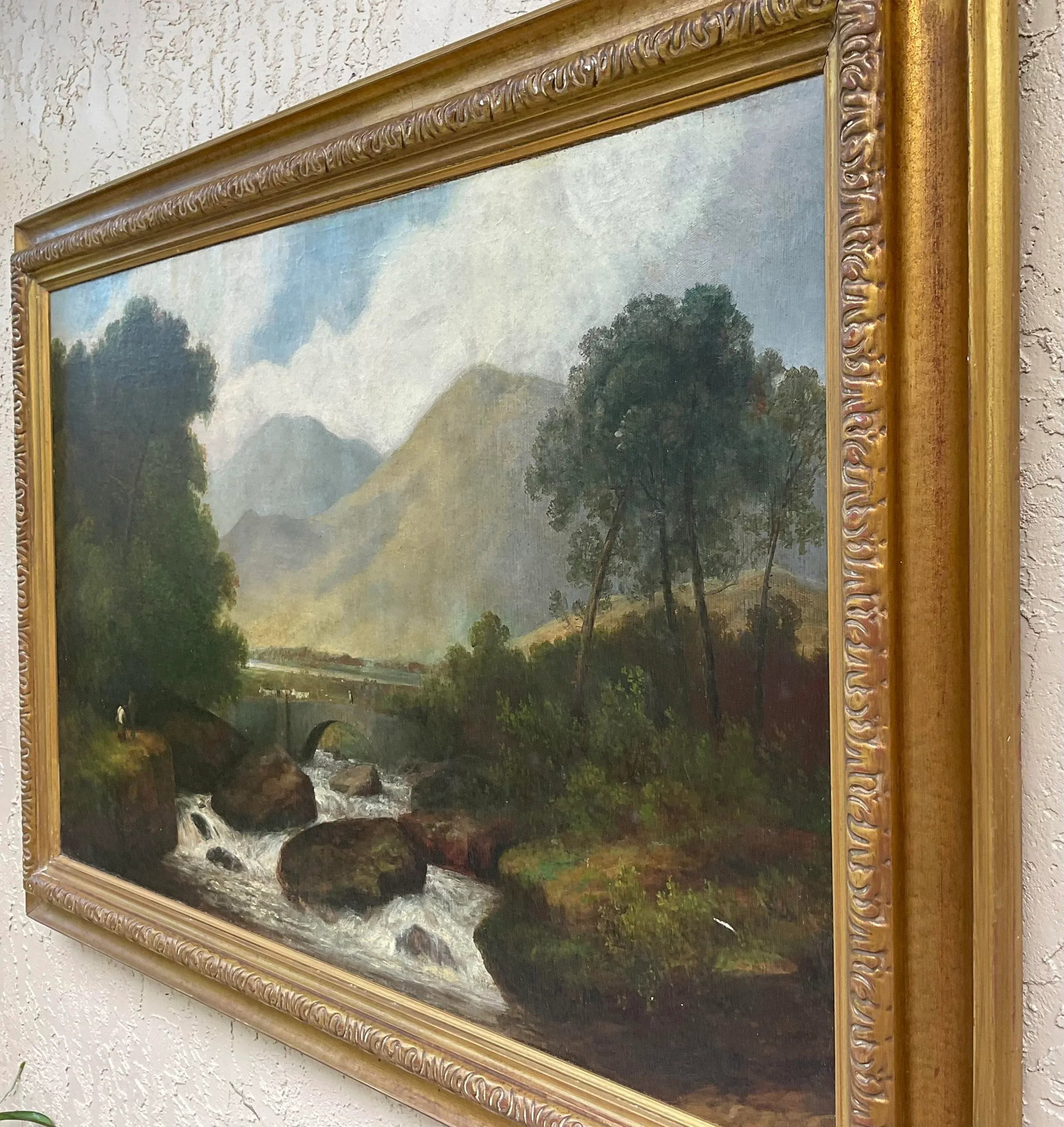 19 Century Scottish or English River Landscape Oil Painting - 8